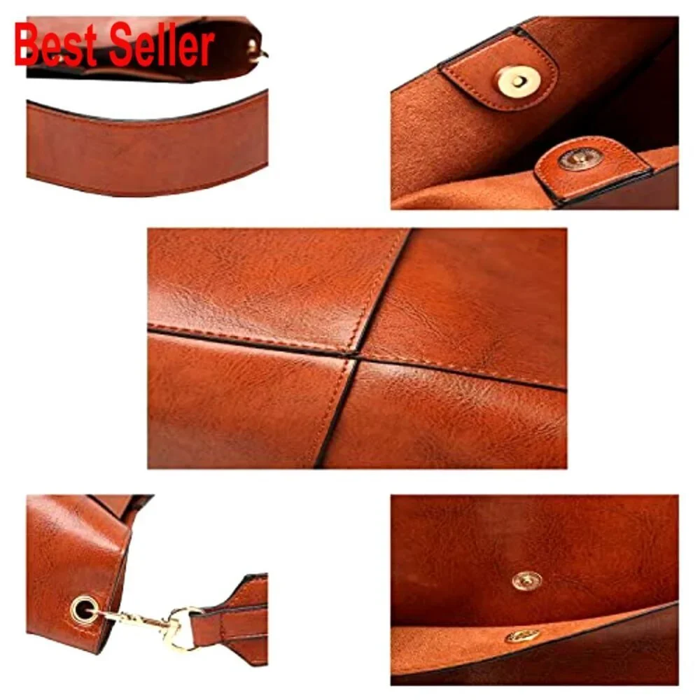 PU Leather Hobo Purse with Adjustable Strap, Zipper Closure